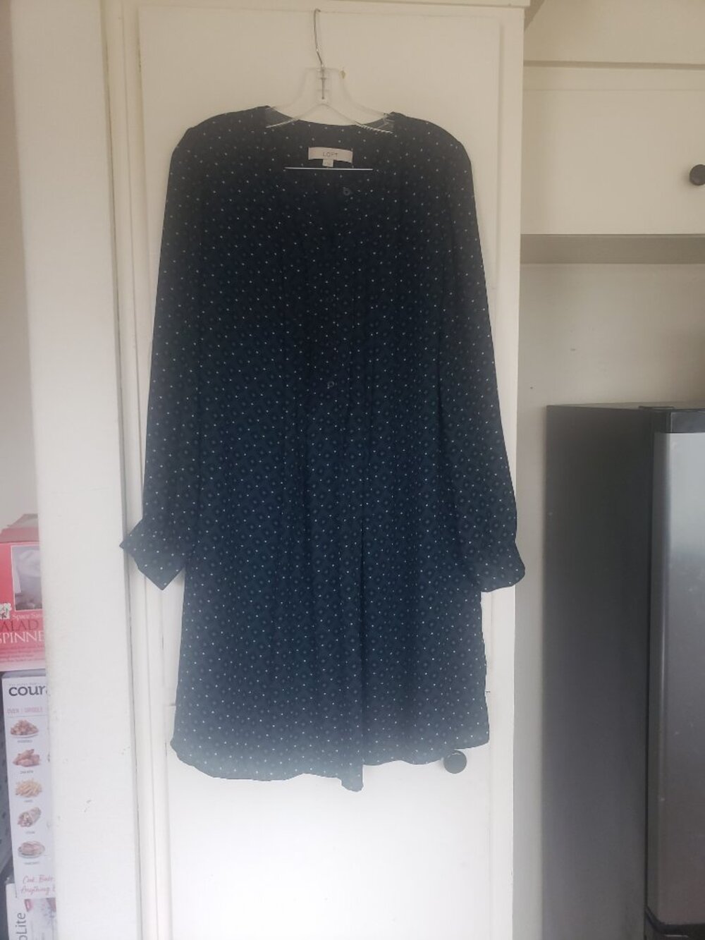 Loft Long Sleeves Dark Green Dress Size Medium